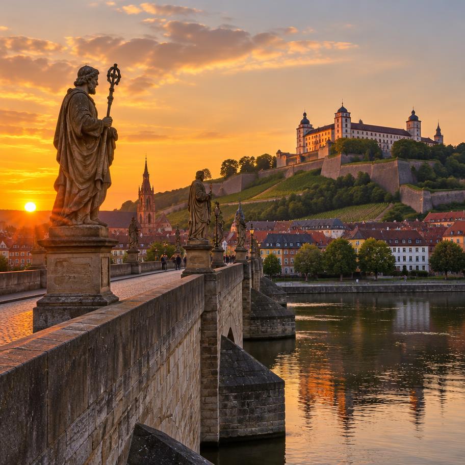 Würzburger Altstadt mit Alter Mainbrücke